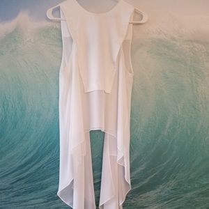 BCBG white backless top